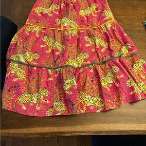 Printfresh Pink and Yellow Leopard A-Line Skirt